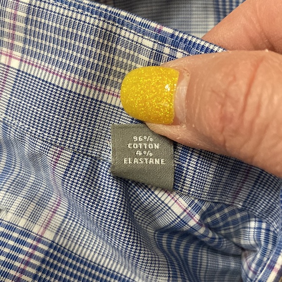 Michael Kors regular fit air soft stretch plaid cotton men’s dress shirt XXL 🌞 - Picture 11 of 13